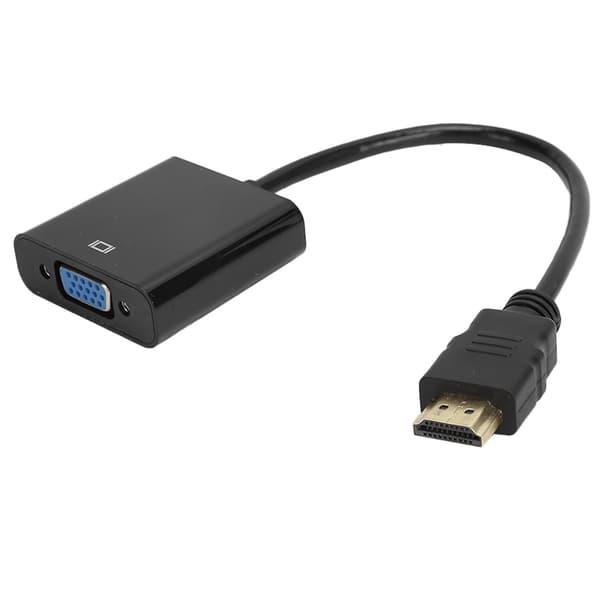 HD Multimedia Interface til VGA-adapterkonverterkabel til computer, bærbar computer, skærm, projektor, sort