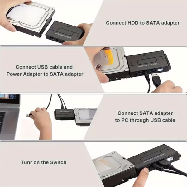 USB 3.0 till SATA IDE hårddiskadapter för 2.5\"/3.5\" HDD SSD & intern diskkonverterare