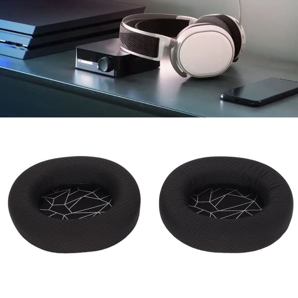 Hörlurar Öronkuddar Ersättning Uppgraderade Högelastiska Öronkuddar för SteelSeries Arctis 3/5/7 Vit Silke