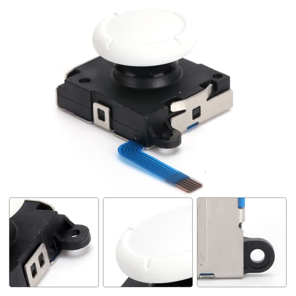 Analog joystick-tumspaksknappsmodulersättning för Switch Joycon/Lite-kontroller Vit