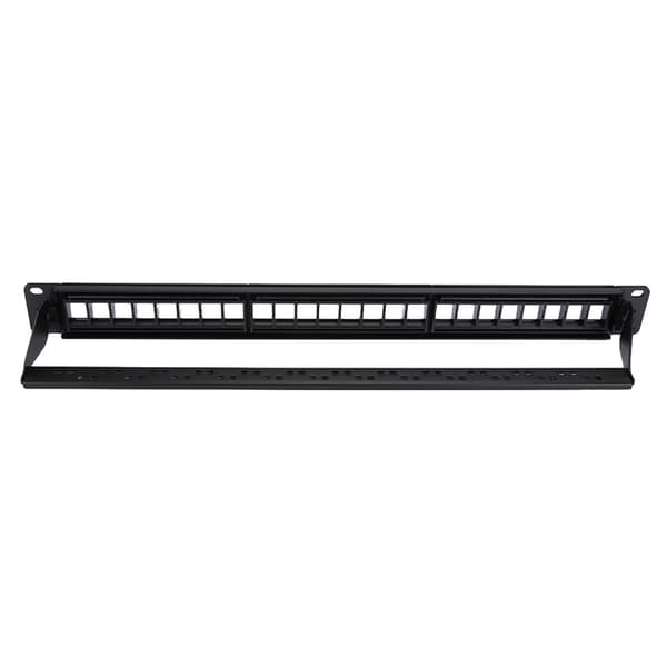 19 tommer 24-ports monterbart data-patchpanel CAT6 netværkskabelrack (moduler medfølger ikke)