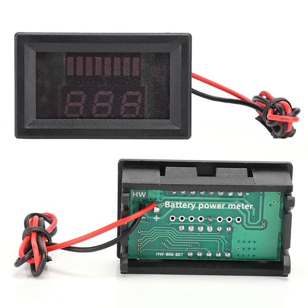 DC Digital Elektrisk Utrustning Spänningsmätare Display Litiumbatteri Voltmeter 12V-60V (Röd)