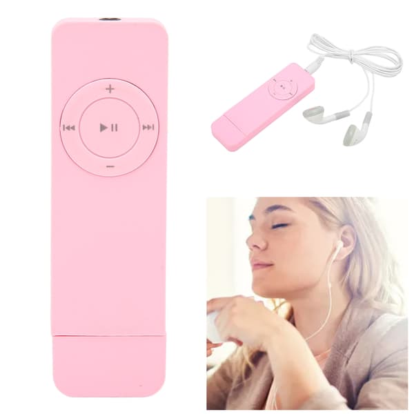 MP3-afspiller tabsfri lyd understøtter op til 64 GB mini-musikafspiller til studerende, løb, rejser, pink