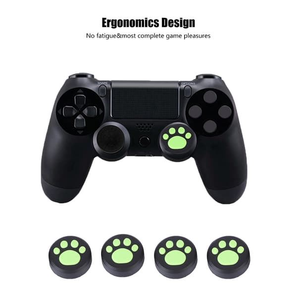 4 stk. silikone-joystick til PS3/PS4 tommelfingergreb Rocker Cap Cover til Switch Pro (grøn)