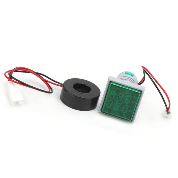 2i1 Volt Amp Meter AD16-22FVA, AC Spændingsstrømstester, Grøn LED-indikator