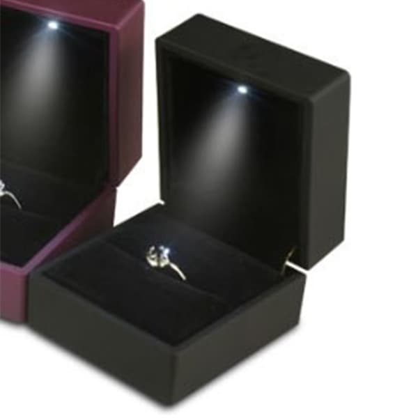 Svart LED-ringask Premium förslagspresentförvaringsfodral