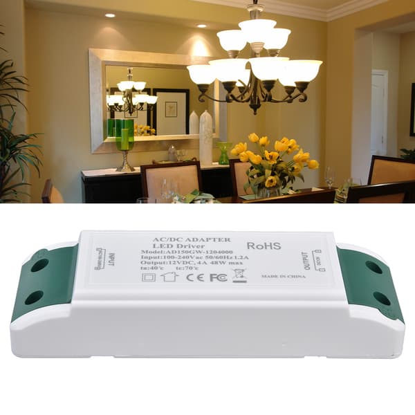 12V DC 48W 4A LED-driver strømforsyning, konstant strømspændingstransformer 100-240V AC til stripelys