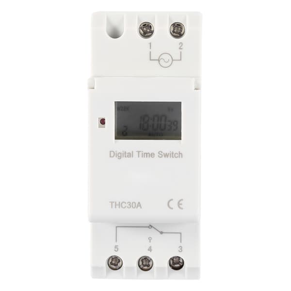 THC 30A Digital Timerkontakt Programmerbar Elektronisk Tidsstyringskontakt (220V)