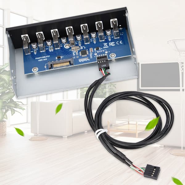 USB Hub Box Panel 7 Port USB2.0 Tabsfri Datatransmission USB Hub Drevpanel