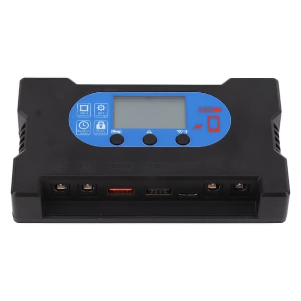 Solarkontroll Dubbel USB Typ C DC Snabbladdning Solcellsladdningsregulator Solpanelregulator 80A