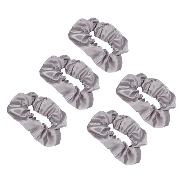 5 stk. lysende scrunchies, lysende grå satin elastisk glød i mørket hår scrunchy til kvinder