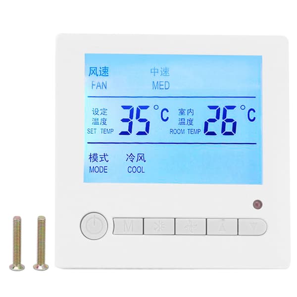 AC220V Intelligent LCD-termostat fläktkonvektor temperaturregulator luftkonditioneringspanelbrytare