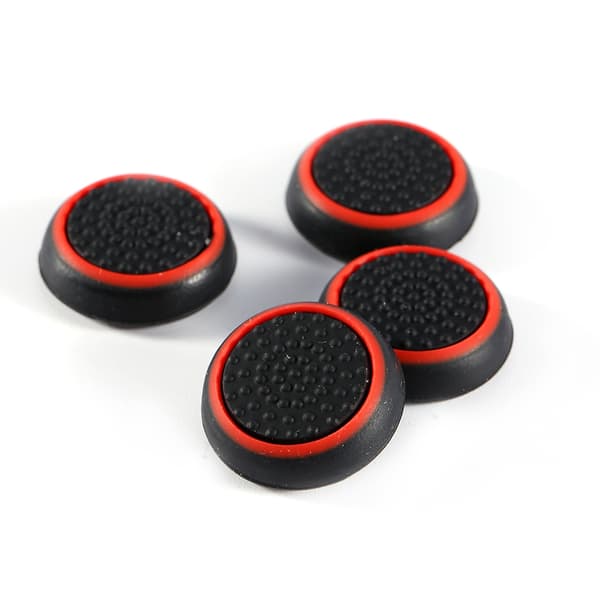 4 st ersättningssilikon Gamepad Tumstick Grepplock för PS3 PS4 XBOX Röd