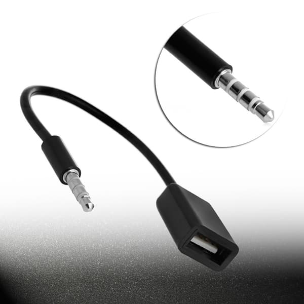 3,5 mm lydstik til USB 2.0 han til hun konverterkabel til bil MP3