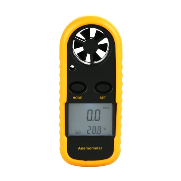 Bärbar Digital Anemometer Vindhastighetsmätare Luftflödeshastighet Temperaturmätare Termometer