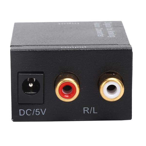 Digital til Analog Audio Konverter USB Sort Aluminiumslegering Adapter DC 5V 1A