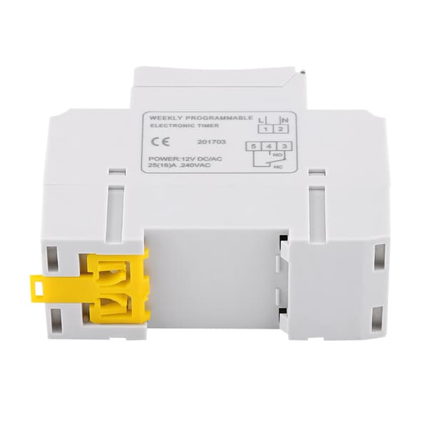 LCD-display Ugentlig Programmerbar Elektronisk Relæ 16on＆8off Timerkontakt (AC/DC12V)