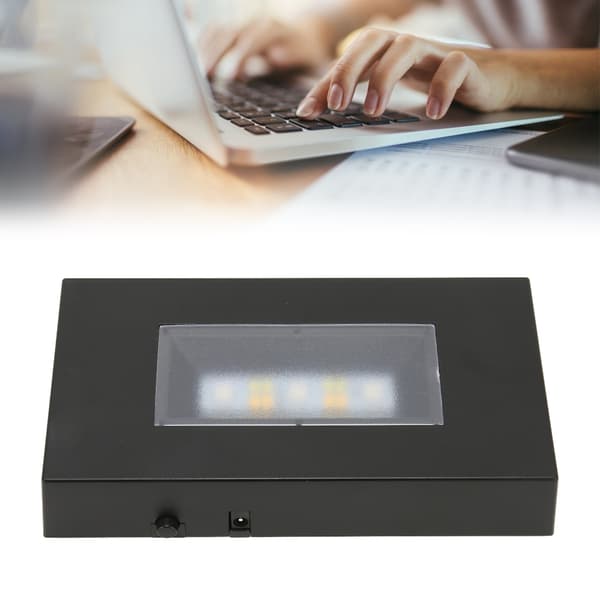LED-lysfod USB-drevet flerfarvede tilstande sort ABS rektangulær displaystander til glaskasse