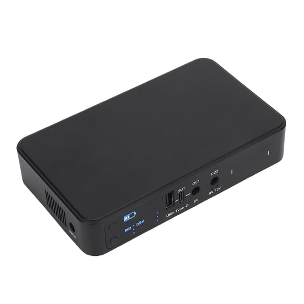 Mini UPS 10400mAh reservbatteri för router säkerhetskamera, USB-C DC 5V 9V 12V utgång
