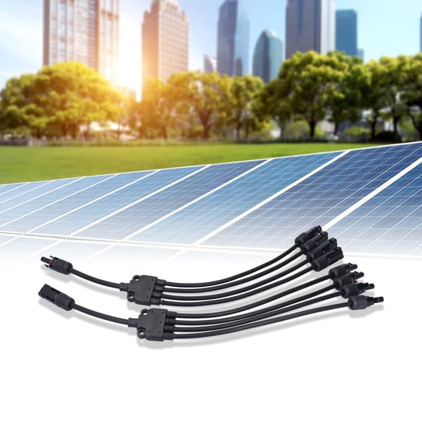 Solpanelkontakt 4-gren Y-typ parallellkontakt Solpanel förlängningskabel PV-kabeladapter