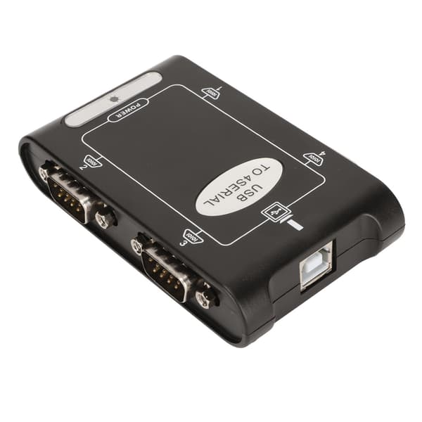 USB til seriel adapter 4 RS232-porte COM-reservefunktion DB9 kompakt USB til RS232-adapter til Windows 10 8 7