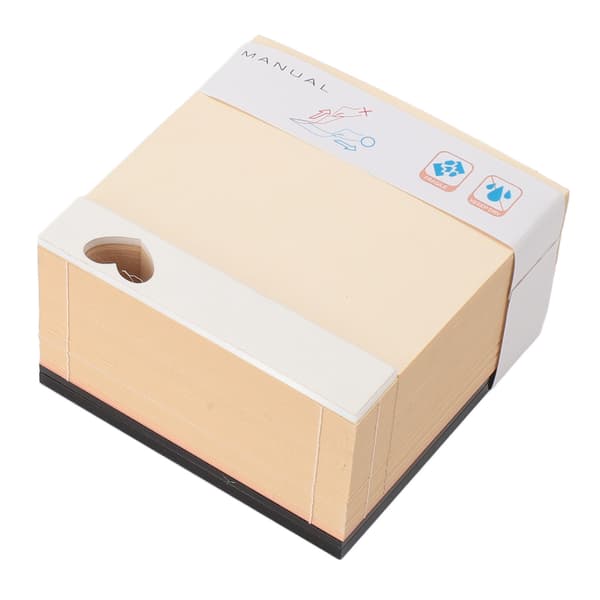 3D Sticky Notes Rivbar Romantisk Stereo Ringboks 3D Papirskulptur til Gave Skrivebordsornament