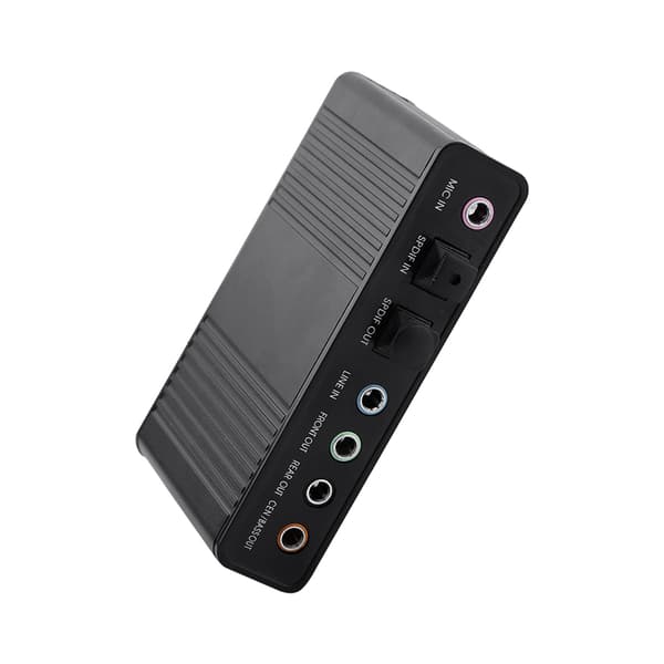 6-kanals lydkort USB ekstern digital optisk SPDIF lydudgangsadapter til pc