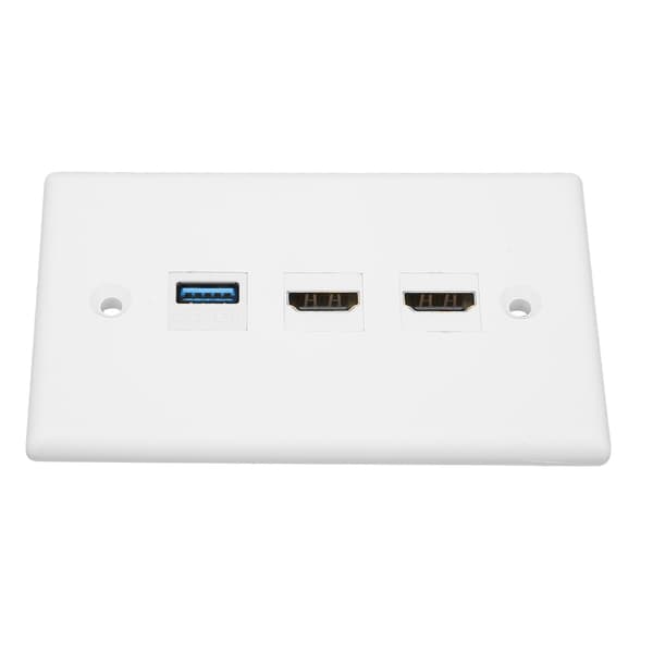 HD Multimedia Interface Ethernet USB Vægplade 2 Port HD Multimedia Interface Keystone 1 Port USB 3.0 Vægplade