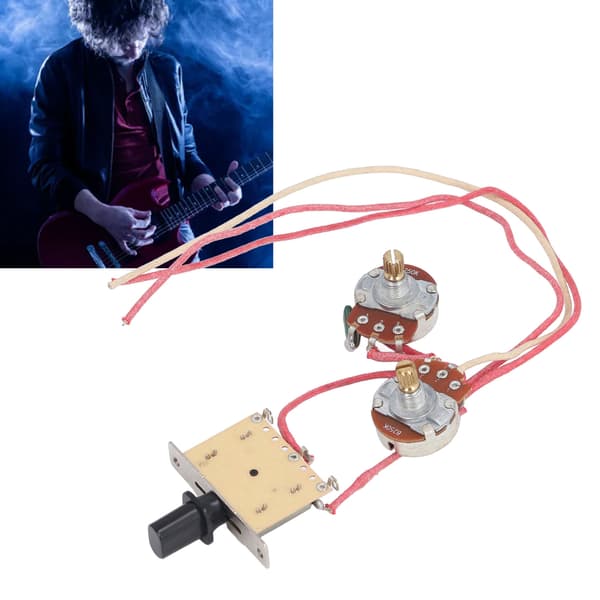 Elgitarr Kabelhärva Förkopplad Sats 3-vägs Omkopplare 250K Potentiometer Jack Gitarr Kabelhärva Set