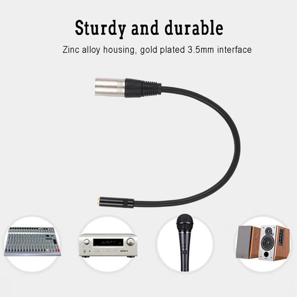 3,5 MM hun til XLR han zinklegering 3,5 MM interface lydadapterkabel patchkabel