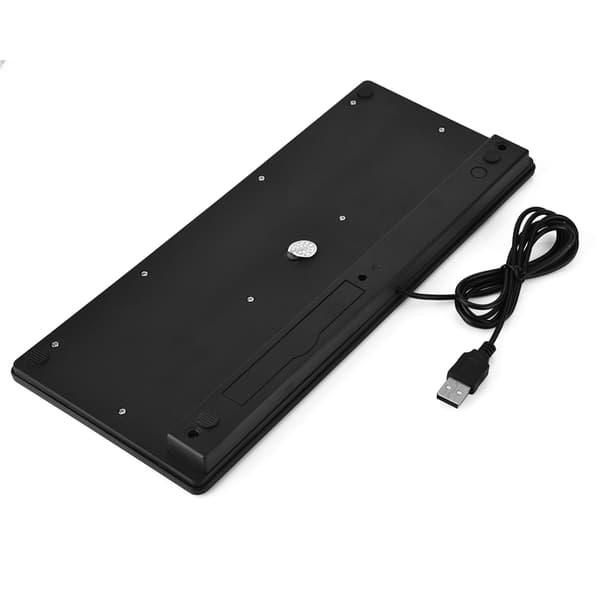 78 Taster Ultra Tyndt Mini USB Kablet Tastatur til Stationær Computer Bærbar PC (Sort)