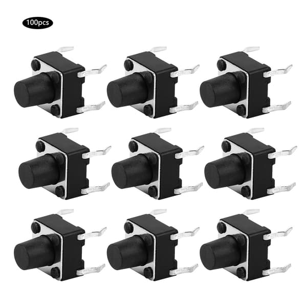 100 kpl kosketuspainikkeita 6x6x7mm Mini Momentary Micro PCB-kiinnitys