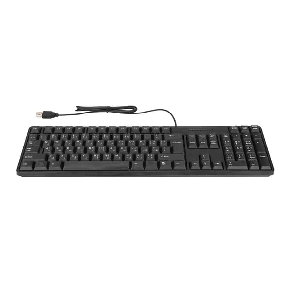 Arabisk tastatur 104 taster USB-interface kablet design sort ABS-materiale kontortastatur til stationære computere