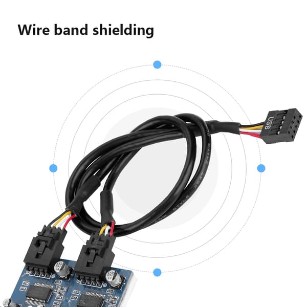 Bundkort 9-bens USB-header han til 4 hun forlænger splitterkabel USB 9-bens stik