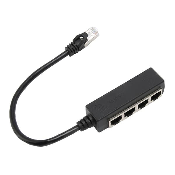 RJ45 Ethernet Splitterkabel Ét Punkt Fire Ethernetkabel Splitter ABS PCB RJ45 Splitteradapter til Bærbar Computer