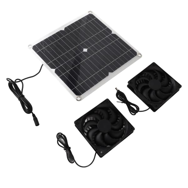 12W 12V Solpanel Driven Fläkt Effektiv Energiomvandling Solpanel Dubbelfläkt Kit