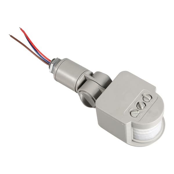 Grå PIR Rörelsesensor Väggströmbrytare 180 Grader 90-250V LED Utomhus Infraröd Detektor