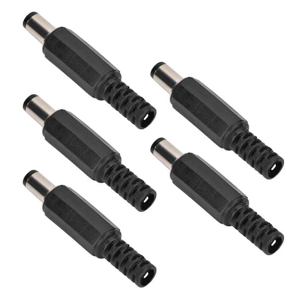5 stk. 2,1 mm x 5,5 mm han DC-strømstik Jack koaksialstikadapter