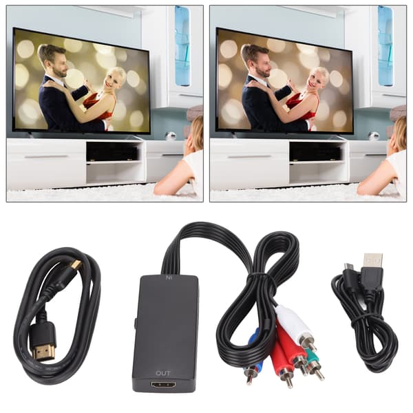 YPbPr til HD Multimedia Interface Adapter Komponent 1080P AV Konverter til DVD HDTV Skærm
