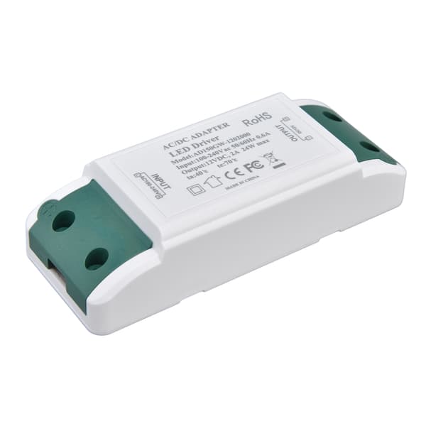 LED Driver 12V DC 24W 2A LED Strømforsyning til LED Strip Lys og Skab Lys AC100‑240V