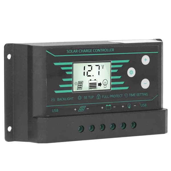 30A PWM Solar Charge Controller Dobbelt USB LCD-skærm 12V/24V Batteriregulator til Off-Grid Belysning