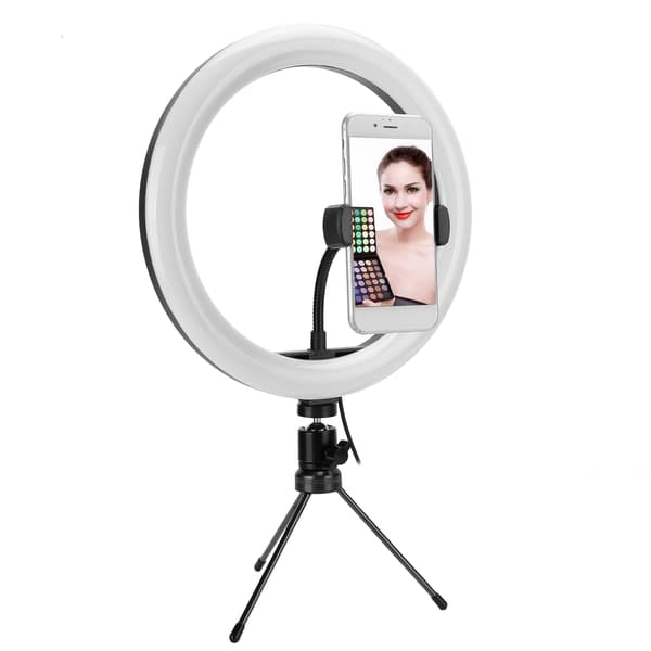 10 tommer USB-bordfyldlys LED-ringlys med trekantet beslag til live-udsendelse