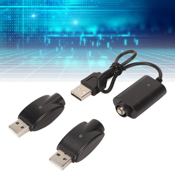 Smart USB-oplader til USB-adapter med LED-indikator Intelligent overopladningsbeskyttelse Sort