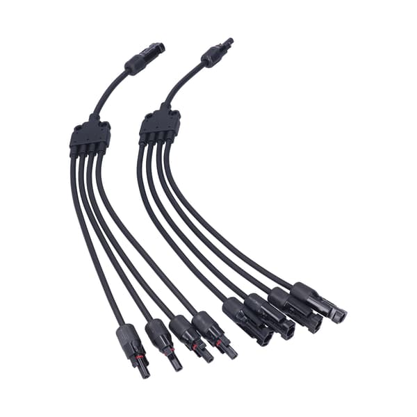 Solpanelkontakt 4-gren Y-typ parallellkontakt Solpanel förlängningskabel PV-kabeladapter