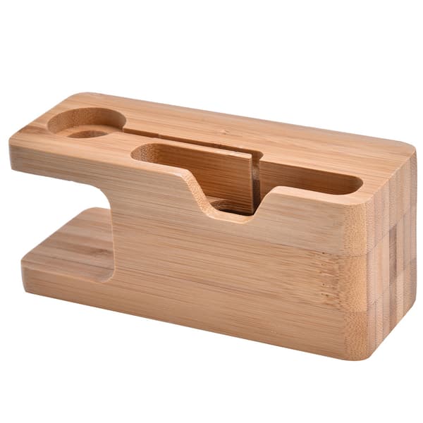 Bambus Opladningsdock Station Beslag Holder Til IOS