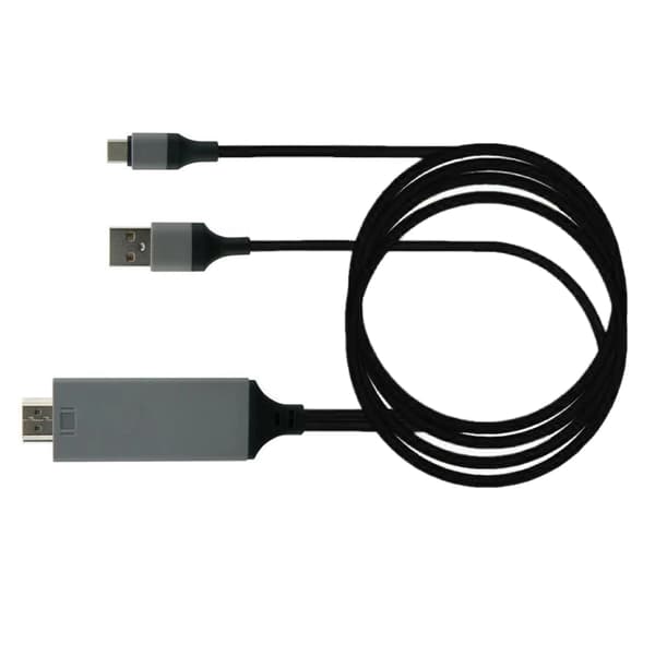 Adapterkabel Typ C till High Definition Multimedia Interface Kabeladapter PVC Koppar för Telefon Bärbar Dator Svart
