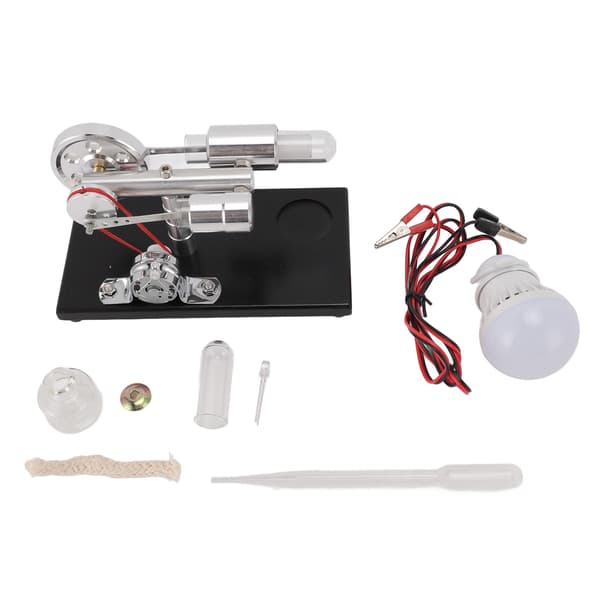 Sterling Engine Model med Farverigt LED-lys Stirling Engine Motor Model Pædagogisk Legetøj Elektricitetsgenerator
