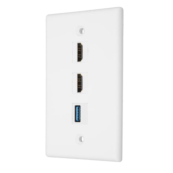 HD Multimedia Interface Ethernet USB Vægplade 2 Port HD Multimedia Interface Keystone 1 Port USB 3.0 Vægplade