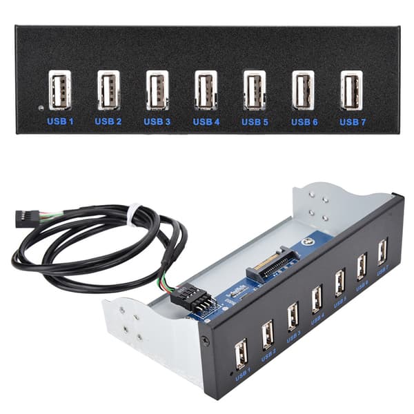 USB Hub Box Panel 7 Port USB2.0 Tabsfri Datatransmission USB Hub Drevpanel