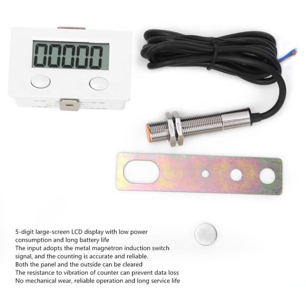 BERM Magnetisk Induktionsräknare Metallsensor 5 Siffror LCD Digital Display 0-99999 BEM-5c12φ